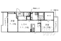 アプローズ・ドムス 2LDKの間取図画像