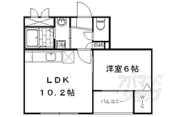 ベルビュー太秦 1LDKの間取図画像