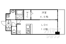 プレデコート西京極 1LDKの間取図画像