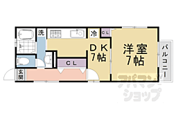 セピアコート円町 1DKの間取図画像