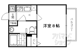 ソレアード 1Kの間取図画像