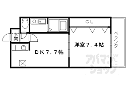 ロゼクリスタ 1DKの間取図画像