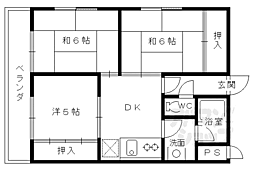 ルミエール嵯峨野 3DKの間取図画像