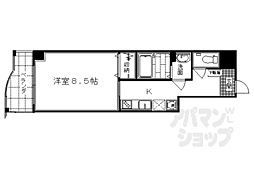 プリモレガーロ西京極 1Kの間取図画像