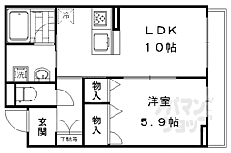 セントリヴィエ京都芝野 1LDKの間取図画像