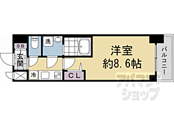CREST TAPP京都太秦天神川dexII 1Kの間取図画像