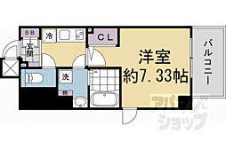 セオリー五条店天神川 1Kの間取図画像
