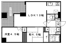 パインフィールド西院 2LDKの間取図画像