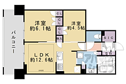 ジ・アーバネックス京都河原町プレイズ 2LDKの間取図画像