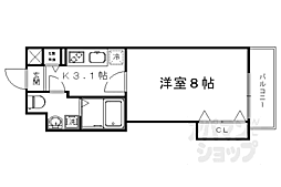 ラフィナット馬塚 1Kの間取図画像
