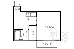 コーポ石田 1Kの間取図画像