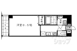 プリモレガーロ西京極 1Kの間取図画像