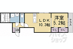 ウェステリア太秦天神川 1LDKの間取図画像