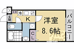 カミューレメリーランス 1Kの間取図画像