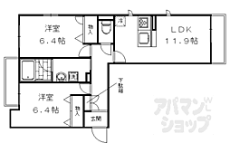 セントリヴィエ京都芝野 2LDKの間取図画像