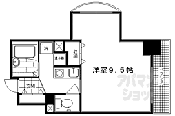 レスパスエラン 1Kの間取図画像