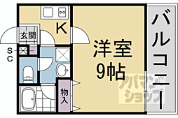 CasaWoodHanazono 1Kの間取図画像