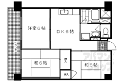 京都四条グランドハイツ 3DKの間取図画像