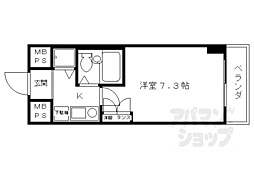 ジョイテル西院 1Kの間取図画像