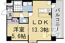 クレアドーレ京都二条 1LDKの間取図画像