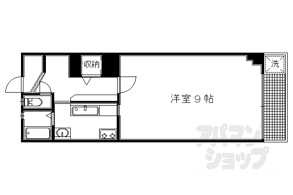 葛城マンション 311｜京都府京都市上京区日暮通出水上ル秤口町(賃貸マンション1K・3階・23.00㎡)の写真 その2