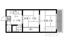 叡山電鉄叡山本線 修学院駅 徒歩4分の賃貸マンション 2階2DKの間取り