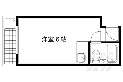 京阪本線 出町柳駅 徒歩3分の賃貸マンション 3階ワンルームの間取り