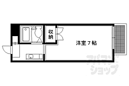 叡山電鉄鞍馬線 岩倉駅 徒歩8分の賃貸アパート 1階1Kの間取り