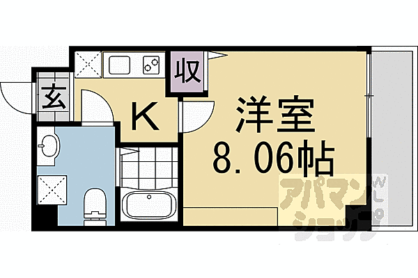 フラッティ千本寺之内北 403｜京都府京都市上京区千本通芦山寺上る閻魔前町(賃貸マンション1K・4階・23.45㎡)の写真 その2