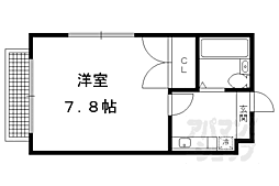 叡山電鉄叡山本線 宝ケ池駅 徒歩3分の賃貸マンション 1階1Kの間取り