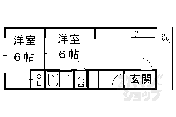 京都府京都市北区紫野泉堂町(賃貸マンション2DK・4階・40.81㎡)の写真 その2