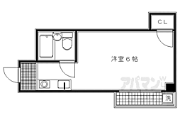 レミー京趣苑 3階1Kの間取り
