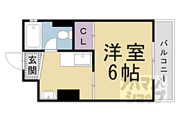 京阪本線 出町柳駅 徒歩27分の賃貸マンション 2階1Kの間取り
