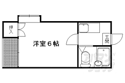 京都市営烏丸線 北大路駅 3.6kmの賃貸アパート 2階1Kの間取り