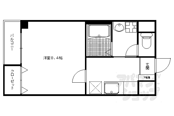 京都府京都市左京区山端大君町(賃貸マンション1K・1階・29.65㎡)の写真 その2