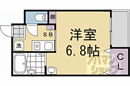 京阪本線 出町柳駅 徒歩10分の賃貸マンション 1階1Kの間取り