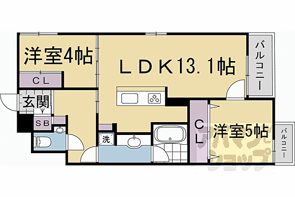 ＢＲＩＧＨ　ＳＴＯＮＥ御所北 202｜京都府京都市上京区立本寺前町(賃貸マンション2LDK・2階・52.01㎡)の写真 その2