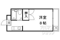 京福電気鉄道北野線 北野白梅町駅 徒歩14分の賃貸アパート 1階1Kの間取り