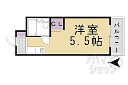 京都市営烏丸線 北大路駅 徒歩28分の賃貸マンション 3階1Kの間取り