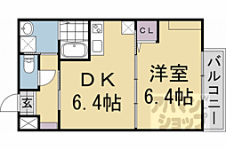 叡山電鉄叡山本線 宝ケ池駅 徒歩4分の賃貸マンション 3階1DKの間取り