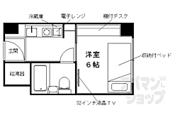 コスモリード京都今出川 4階1Kの間取り
