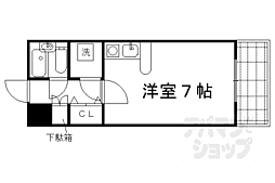 ライオンズマンション京都東堀川 4階ワンルームの間取り