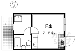 広島コーポ 1階ワンルームの間取り