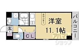 叡山電鉄叡山本線 修学院駅 徒歩7分の賃貸マンション 5階ワンルームの間取り