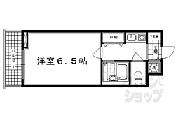 京都市営烏丸線 五条駅 徒歩8分の賃貸マンション 2階1Kの間取り