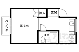 ハイツ山喜 1Kの間取図画像
