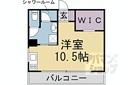 叡山電鉄鞍馬線 八幡前駅 徒歩1分の賃貸マンション 3階ワンルームの間取り