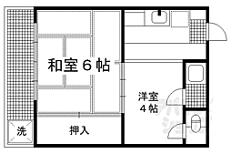 京阪本線 出町柳駅 徒歩24分の賃貸マンション 2階2Kの間取り