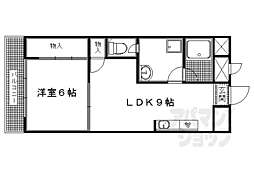 JR山陰本線 円町駅 徒歩2分の賃貸マンション 3階1LDKの間取り