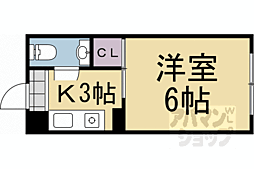 叡山電鉄叡山本線 修学院駅 徒歩8分の賃貸マンション 3階1Kの間取り